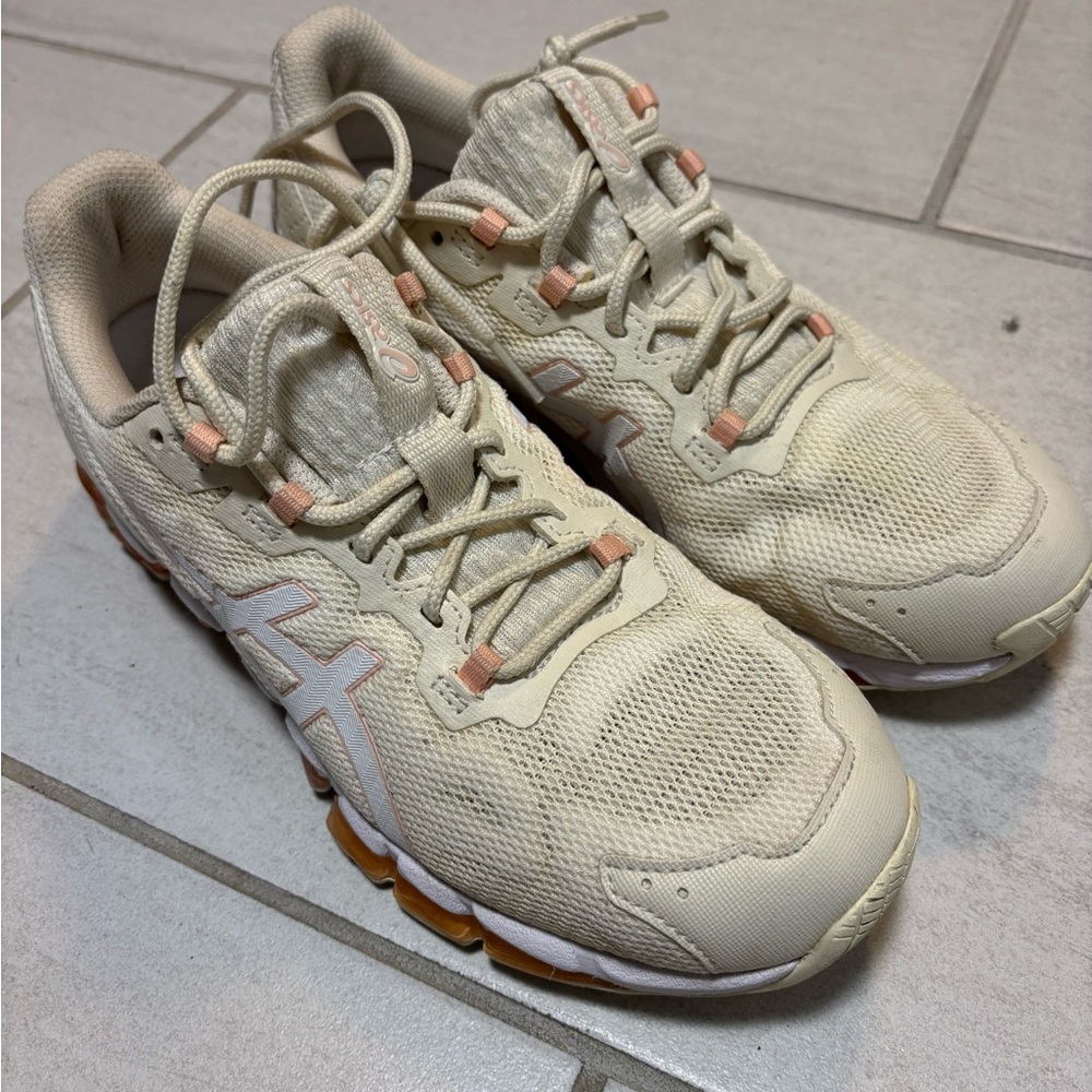 Asics Women's Shoes in Cream and Pink